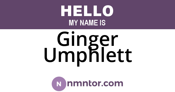 Ginger Umphlett