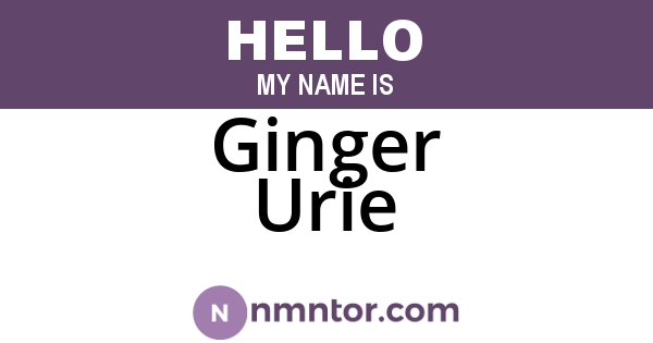 Ginger Urie