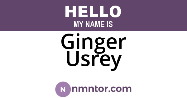 Ginger Usrey