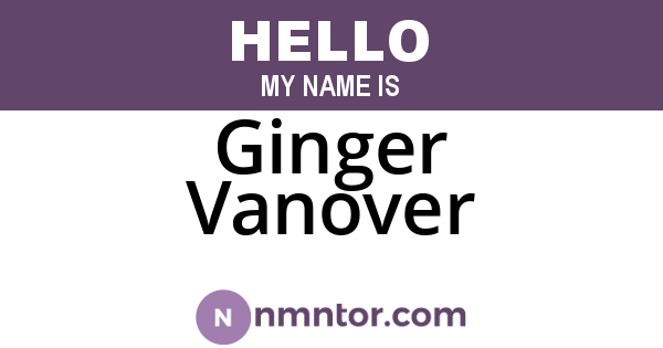 Ginger Vanover