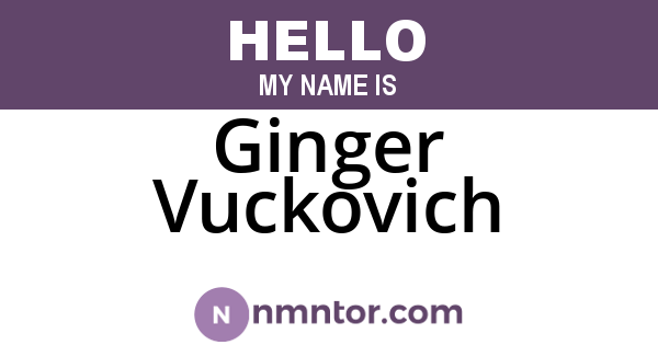 Ginger Vuckovich