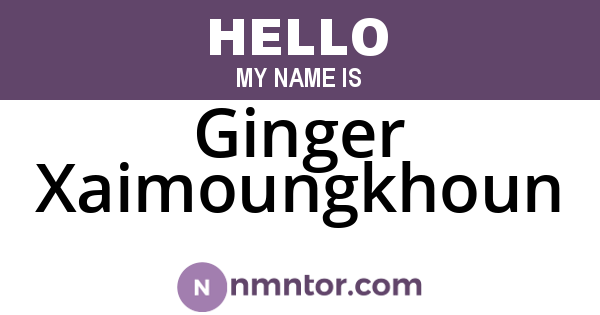 Ginger Xaimoungkhoun
