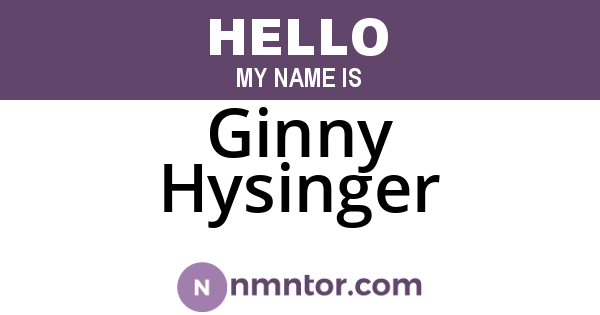 Ginny Hysinger