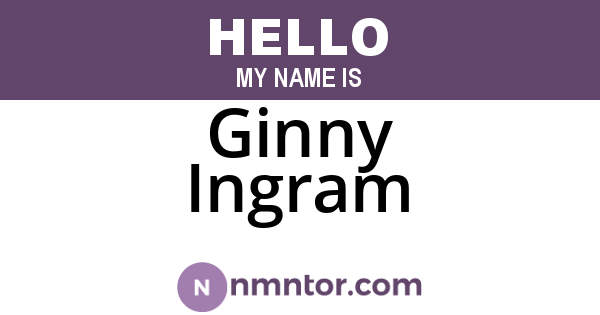 Ginny Ingram