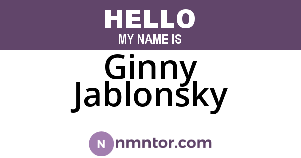Ginny Jablonsky