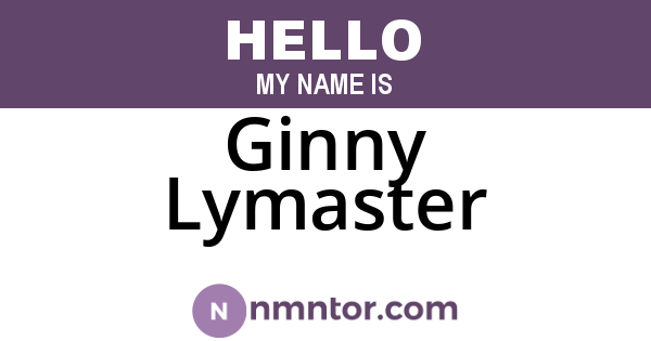 Ginny Lymaster