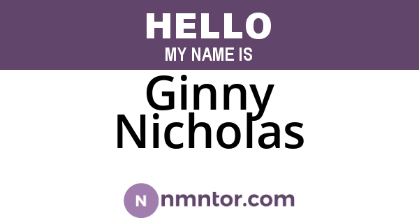 Ginny Nicholas