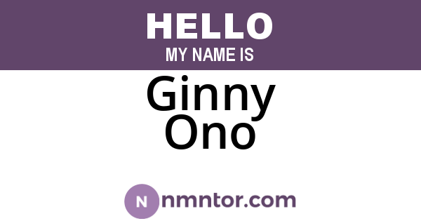 Ginny Ono