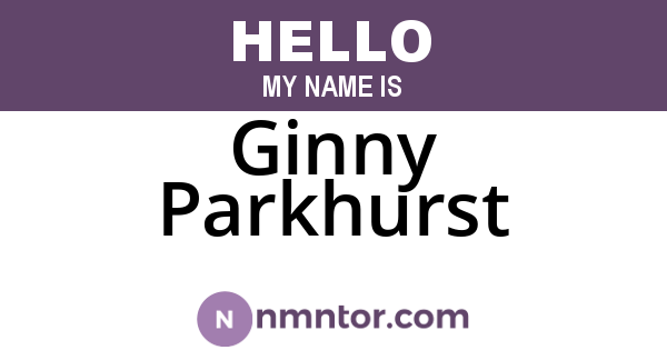 Ginny Parkhurst