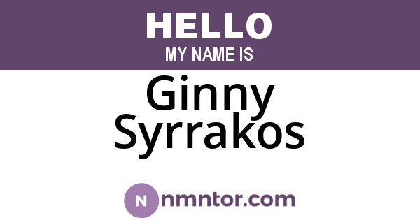 Ginny Syrrakos