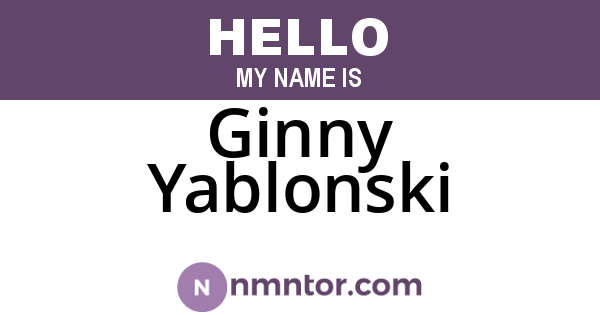 Ginny Yablonski