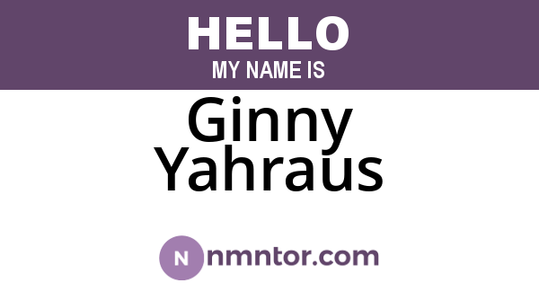 Ginny Yahraus