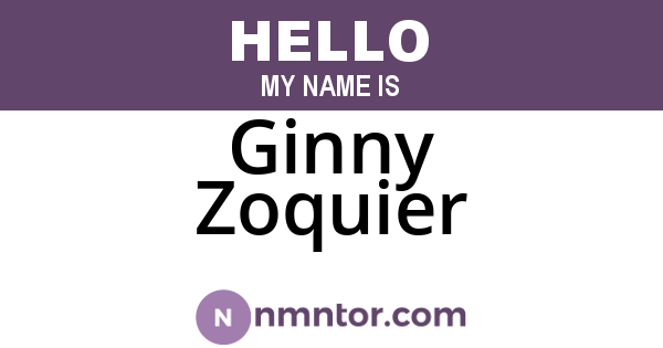 Ginny Zoquier
