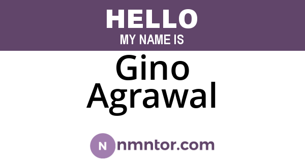 Gino Agrawal