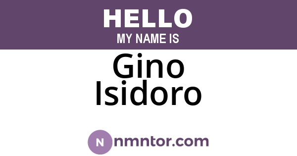 Gino Isidoro