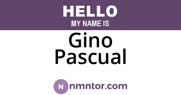 Gino Pascual