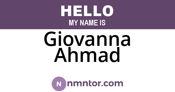 Giovanna Ahmad