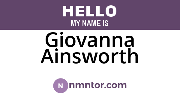 Giovanna Ainsworth