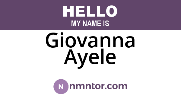 Giovanna Ayele