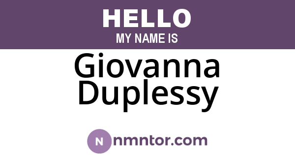 Giovanna Duplessy