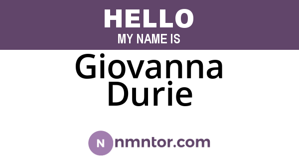 Giovanna Durie