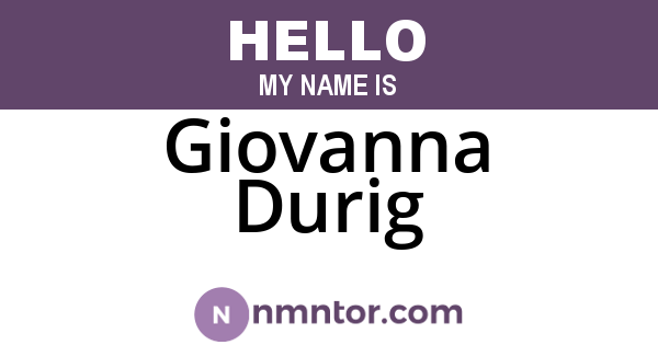 Giovanna Durig