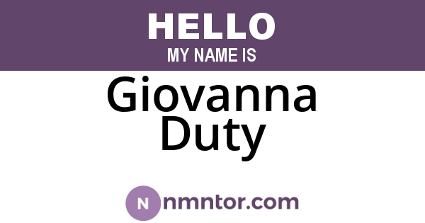 Giovanna Duty