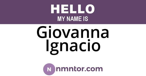 Giovanna Ignacio