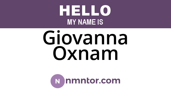 Giovanna Oxnam