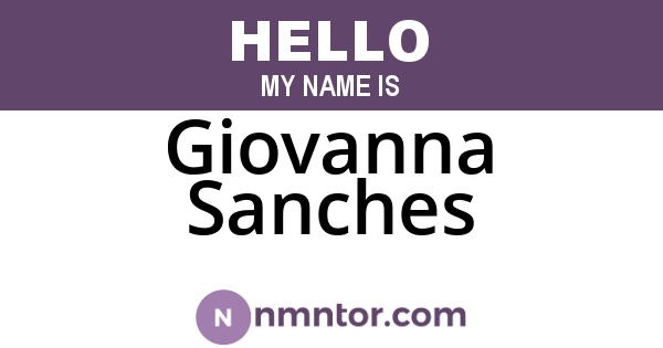 Giovanna Sanches