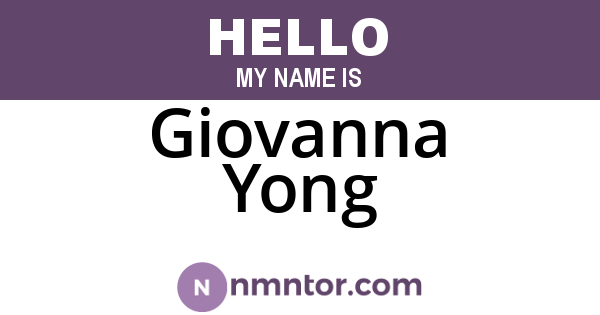 Giovanna Yong
