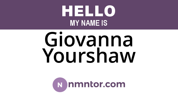 Giovanna Yourshaw