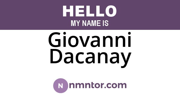 Giovanni Dacanay