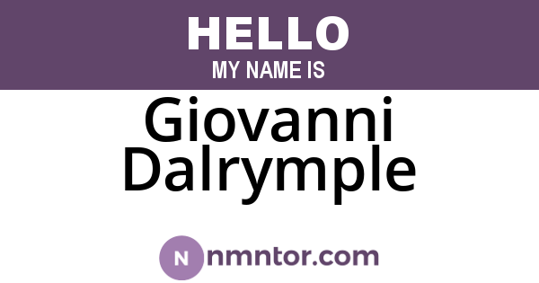 Giovanni Dalrymple