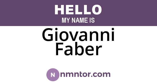 Giovanni Faber