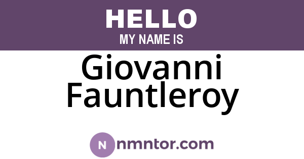 Giovanni Fauntleroy