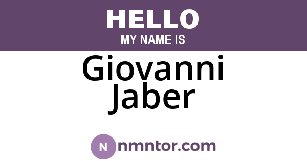 Giovanni Jaber
