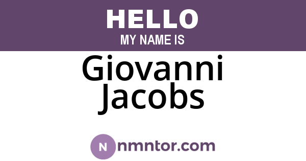 Giovanni Jacobs