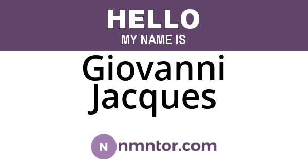 Giovanni Jacques