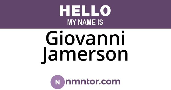 Giovanni Jamerson