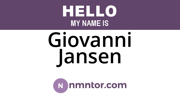 Giovanni Jansen