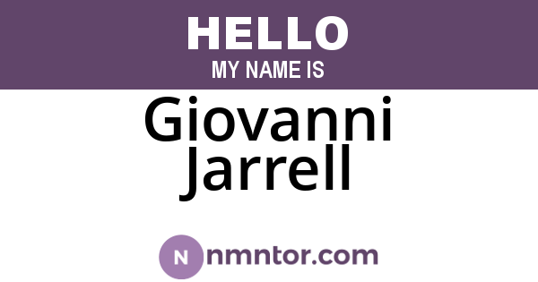 Giovanni Jarrell