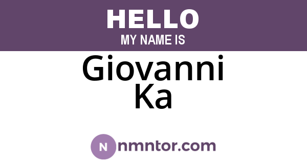 Giovanni Ka