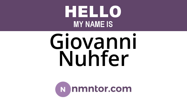 Giovanni Nuhfer