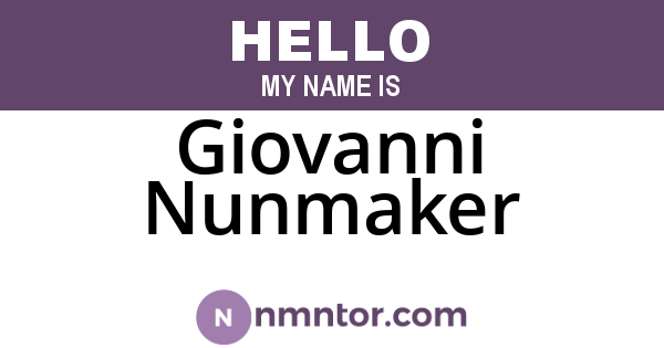 Giovanni Nunmaker