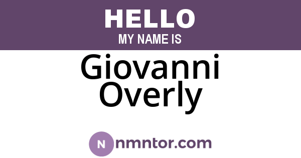 Giovanni Overly