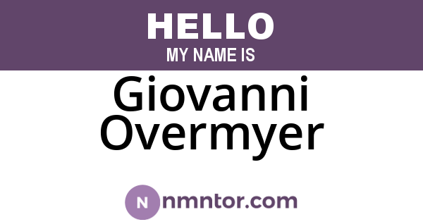 Giovanni Overmyer