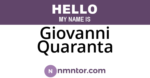 Giovanni Quaranta