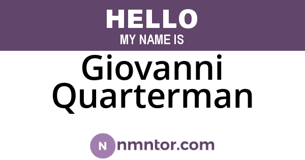 Giovanni Quarterman