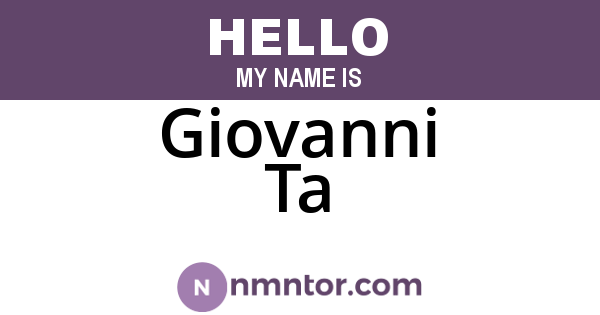 Giovanni Ta